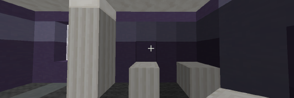 Commençons le coin avec les lavabos en plaçant une "colonne" en quartz, continuez en faisant quelque chose qui ressemble à un plan de travail mais laissez deux blocs pour les deux lavabos