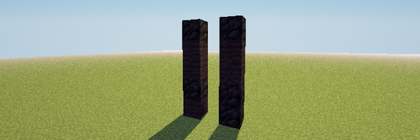 Commencez les jambes en blocs de charbon et en laine noire: il faudra varier les deux blocs pendant toute la construction.